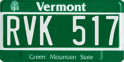 VT license plate RVK517