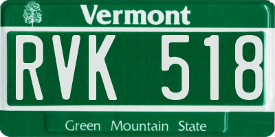 VT license plate RVK518
