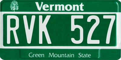 VT license plate RVK527