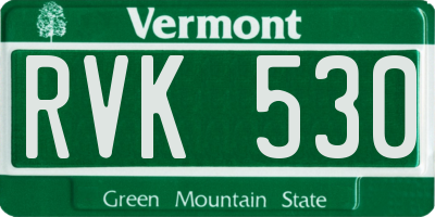 VT license plate RVK530