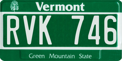 VT license plate RVK746