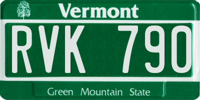 VT license plate RVK790