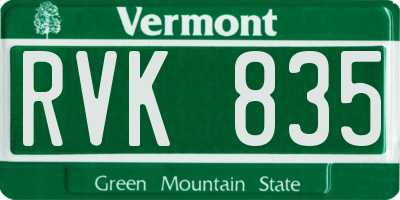 VT license plate RVK835