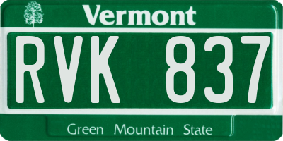 VT license plate RVK837