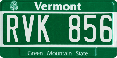 VT license plate RVK856