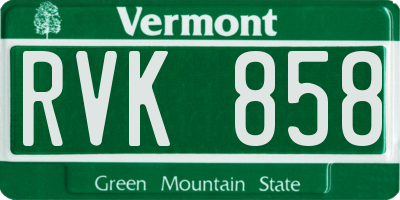 VT license plate RVK858