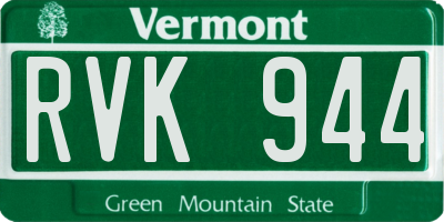 VT license plate RVK944