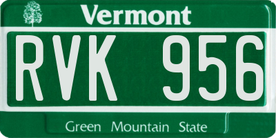 VT license plate RVK956