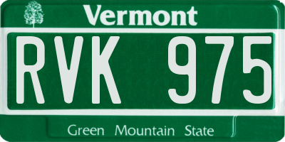 VT license plate RVK975