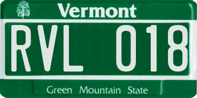 VT license plate RVL018