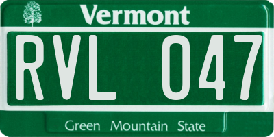 VT license plate RVL047