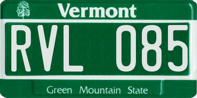 VT license plate RVL085