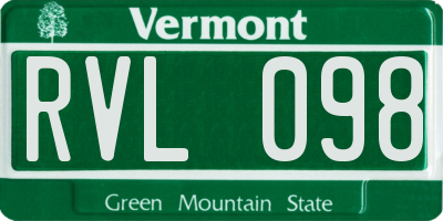 VT license plate RVL098