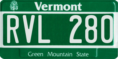 VT license plate RVL280