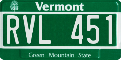VT license plate RVL451
