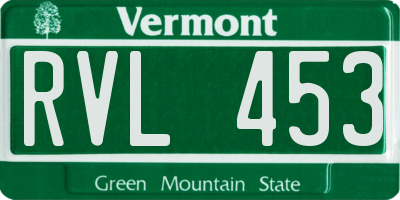 VT license plate RVL453