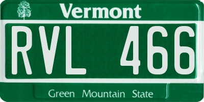 VT license plate RVL466