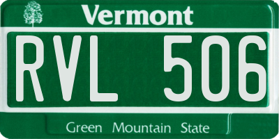 VT license plate RVL506