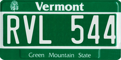 VT license plate RVL544