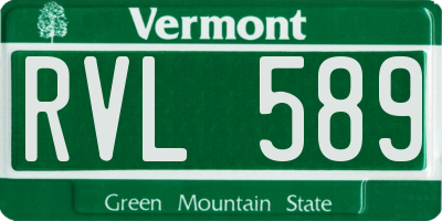 VT license plate RVL589