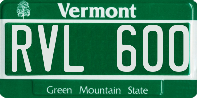 VT license plate RVL600