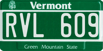 VT license plate RVL609