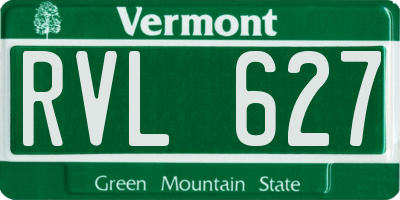 VT license plate RVL627