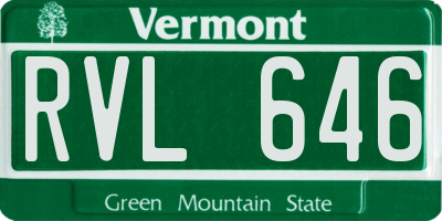 VT license plate RVL646