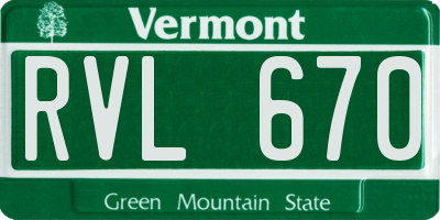 VT license plate RVL670