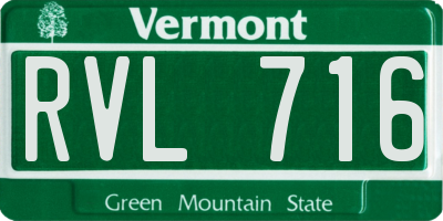 VT license plate RVL716