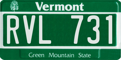 VT license plate RVL731