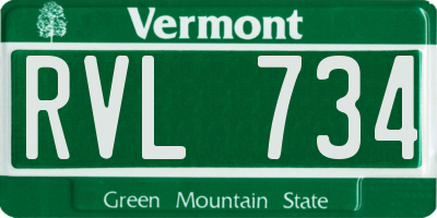 VT license plate RVL734