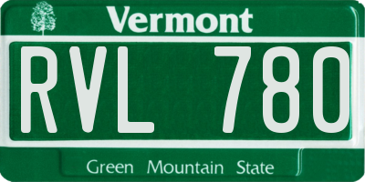 VT license plate RVL780