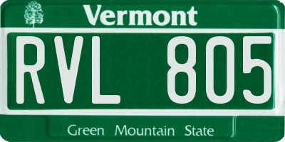 VT license plate RVL805