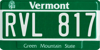 VT license plate RVL817