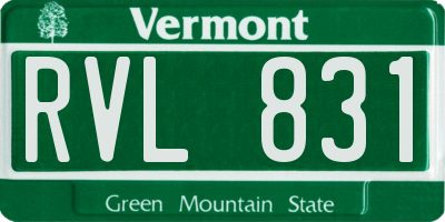 VT license plate RVL831