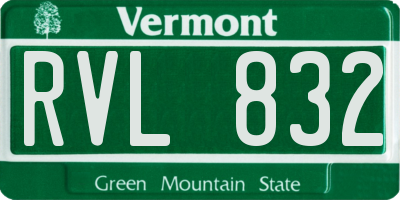 VT license plate RVL832