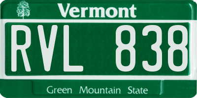 VT license plate RVL838