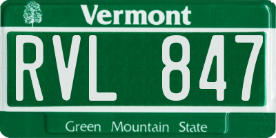 VT license plate RVL847