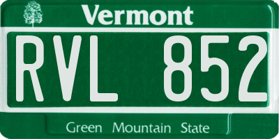 VT license plate RVL852