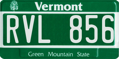 VT license plate RVL856