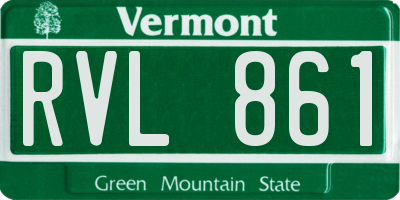 VT license plate RVL861