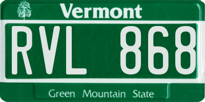 VT license plate RVL868
