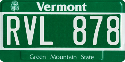 VT license plate RVL878