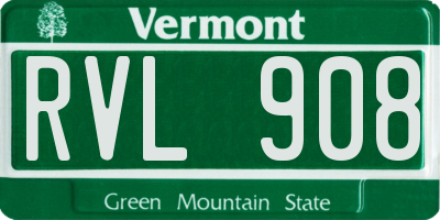 VT license plate RVL908