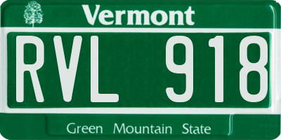 VT license plate RVL918