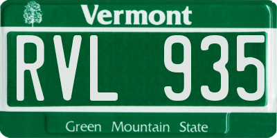 VT license plate RVL935