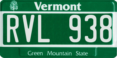 VT license plate RVL938
