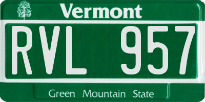 VT license plate RVL957