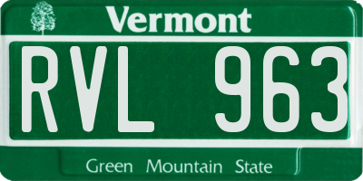 VT license plate RVL963